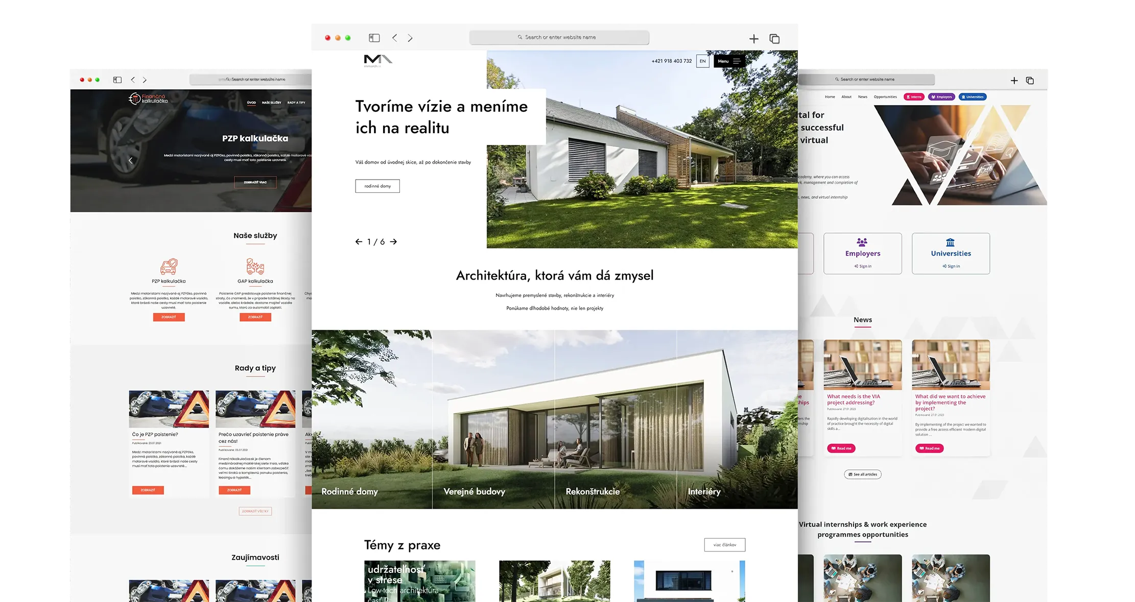 Ukážky webstránok našich klientov